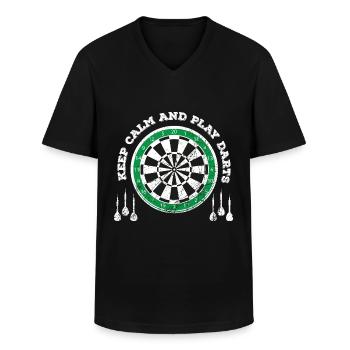 Fléchettes Fléchettes Dartboard Lancer Flèche - T-shirt col V Homme - noir - Devant - AI Model Male 178 dark (178cm)