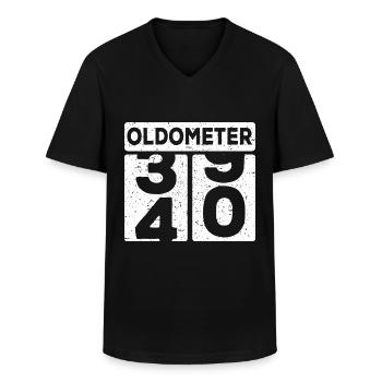 40th birthday 40 years funny 40th birthday - Men's V-Neck T-Shirt - black - Front - AI Model Male 178 dark (178cm)