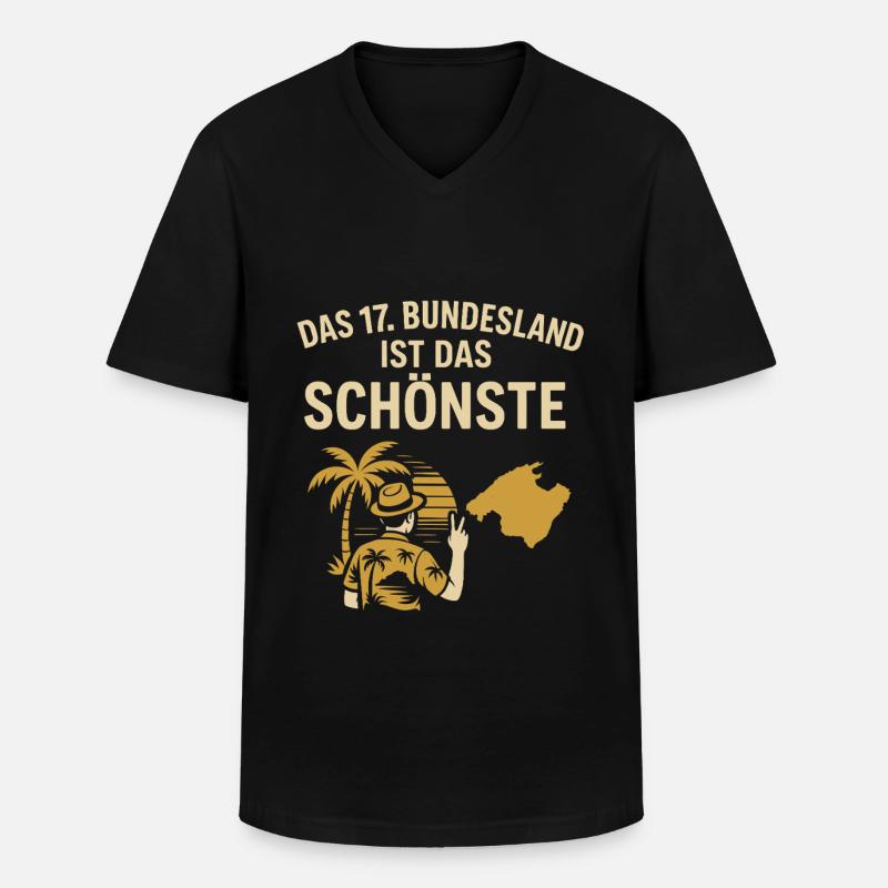 Mallorca – Das schönste Bundesland - Männer-T-Shirt mit V-Ausschnitt - Schwarz