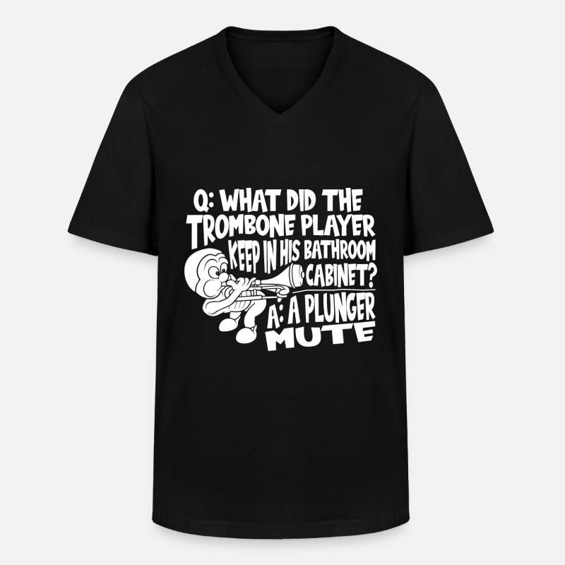 Trombone - Men's V-Neck T-Shirt - black