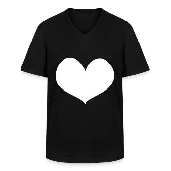 Heart - Trees - (2) - Men's V-Neck T-Shirt - black - Front - AI Model Male 178 dark (178cm)