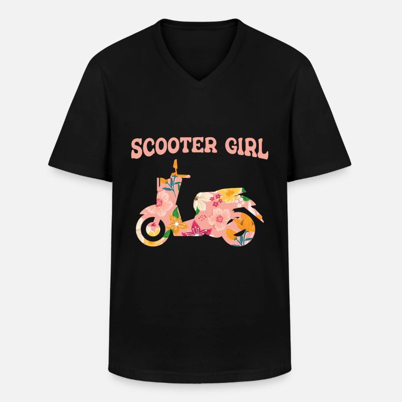 Motorroller Mofa Moped Roller - Männer-T-Shirt mit V-Ausschnitt - Schwarz