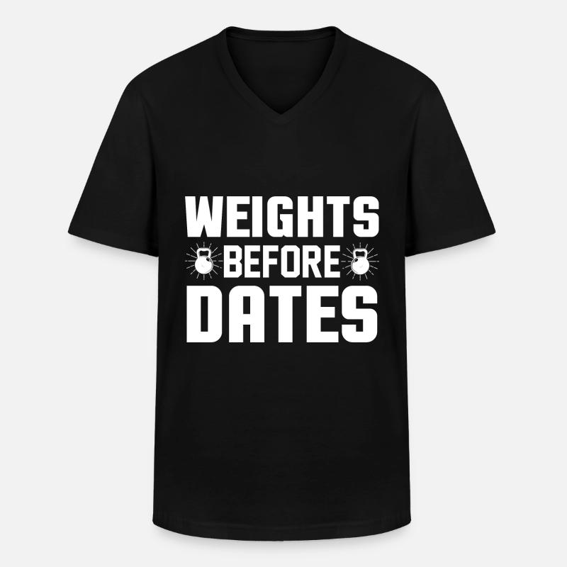 Gewichte vor Dates - Männer-T-Shirt mit V-Ausschnitt - Schwarz