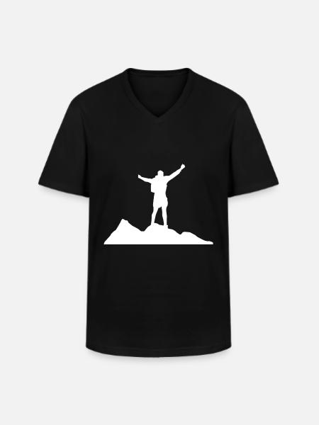 Mountain - Hiking - (24) - Men's V-Neck T-Shirt - black