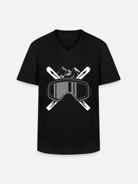 Schifoan - (sk) - Männer-T-Shirt mit V-Ausschnitt - Schwarz