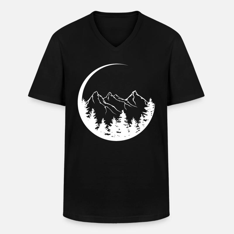 Kreisel - Berg - (4) - Männer-T-Shirt mit V-Ausschnitt - Schwarz