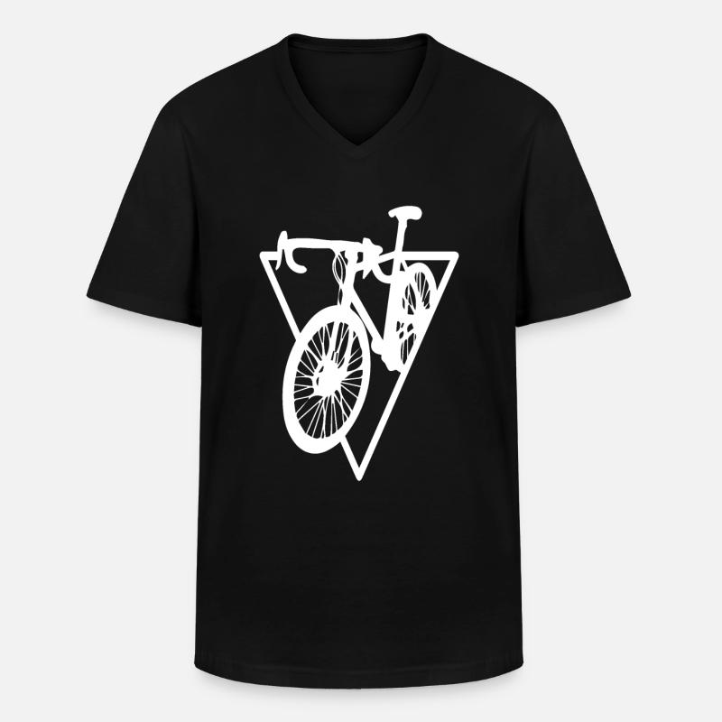 Triangle - Cyclisme - (4) - T-shirt col V Homme - noir
