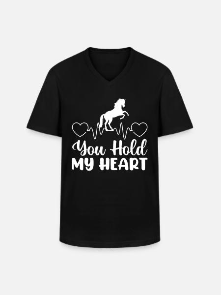 You held my heart - - Men's V-Neck T-Shirt - black