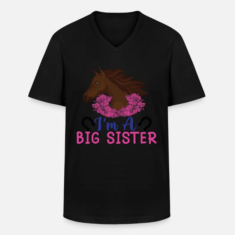Ich bin eine große Schwester - - Männer-T-Shirt mit V-Ausschnitt - Schwarz