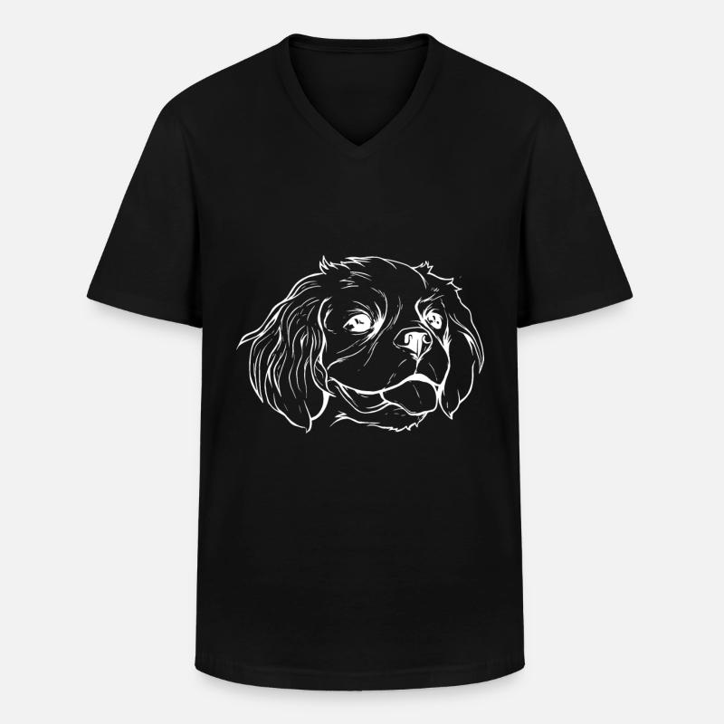 Cavalier Hund - Männer-T-Shirt mit V-Ausschnitt - Schwarz
