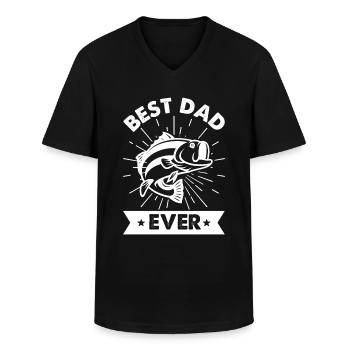 Best father ever -. - Men's V-Neck T-Shirt - black - Front - AI Model Male 178 dark (178cm)