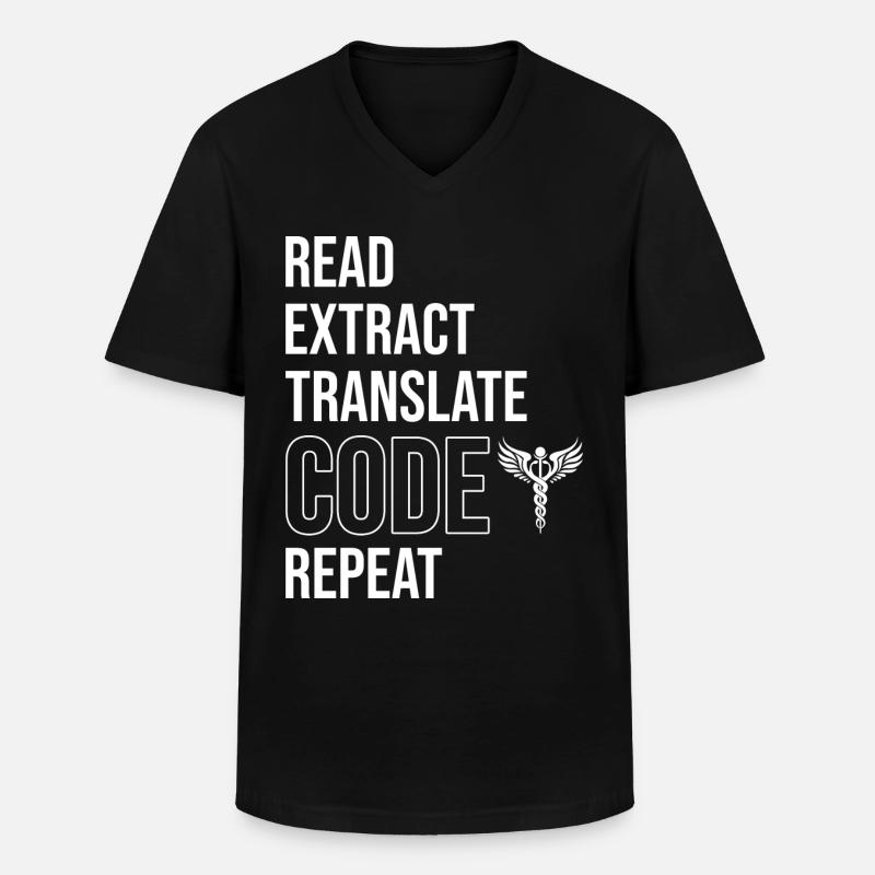 Kodierfachkraft - Männer-T-Shirt mit V-Ausschnitt - Schwarz