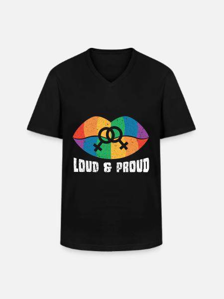 Gay Gay Gay Lesbisk LGBT - Klassisk herre T-shirt med V-udskæring - sort
