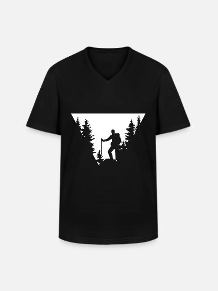 Triangle - Hiking - (3) - Men's V-Neck T-Shirt - black