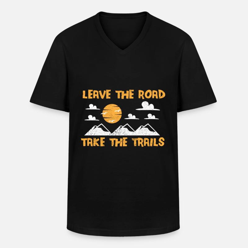 Backpacking Hiking Backpacking Backpacking Backpacking - Men's V-Neck T-Shirt - black