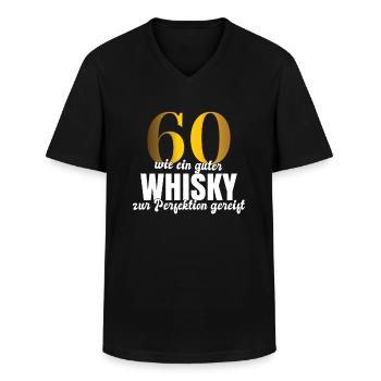 60.Geburtstag Whisky Geschenk runder Geburtstag - Männer-T-Shirt mit V-Ausschnitt - Schwarz - Vorne - AI Model Male 178 dark (178cm)