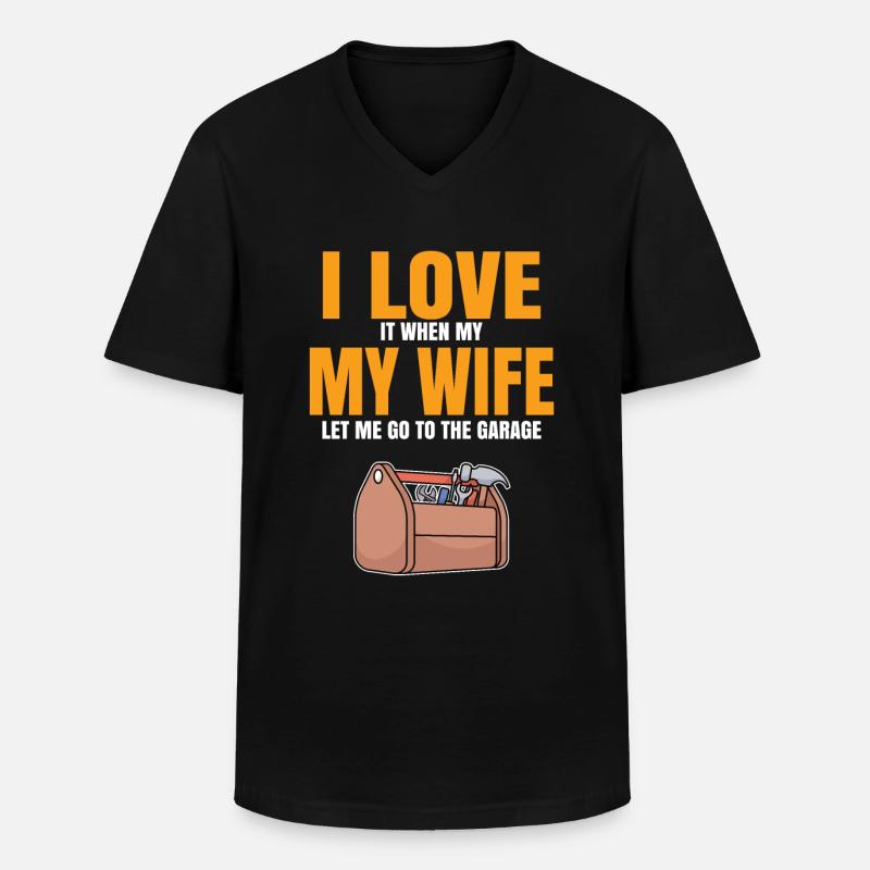 Handwerker Werkstatt Männer Geschenk - Männer-T-Shirt mit V-Ausschnitt - Schwarz