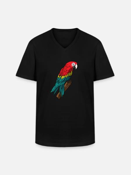 Parrot - Men's V-Neck T-Shirt - black