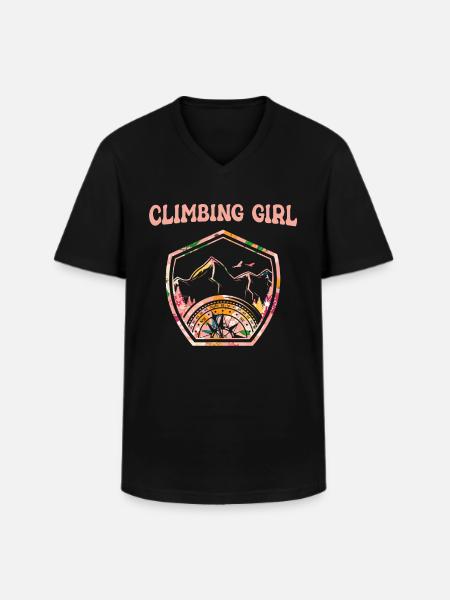 Climbing Mountaineering Climbers - Men's V-Neck T-Shirt - black