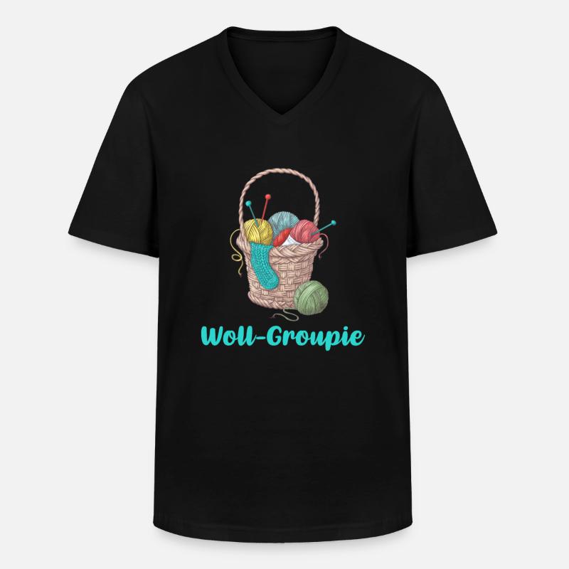 Stricken - Männer-T-Shirt mit V-Ausschnitt - Schwarz