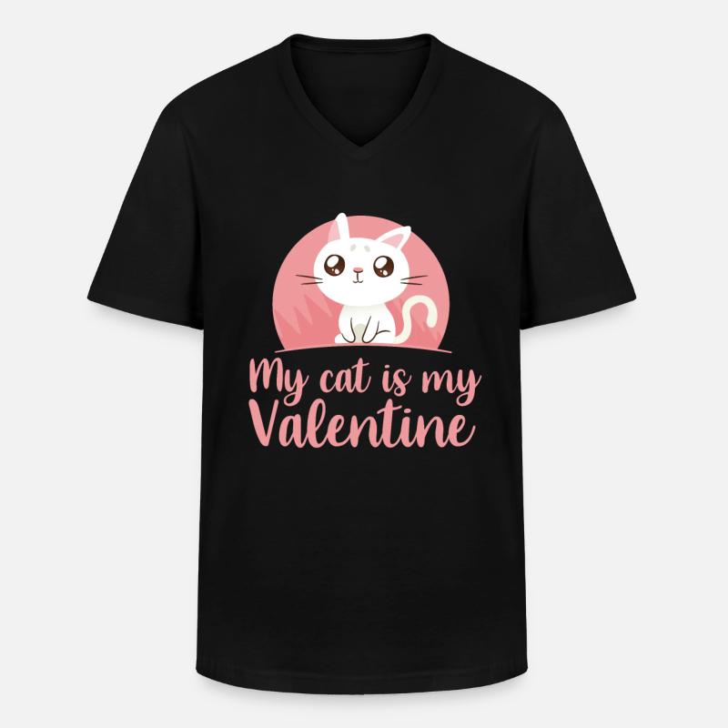 Saint-Valentin Saint-Valentin - T-shirt col V Homme - noir