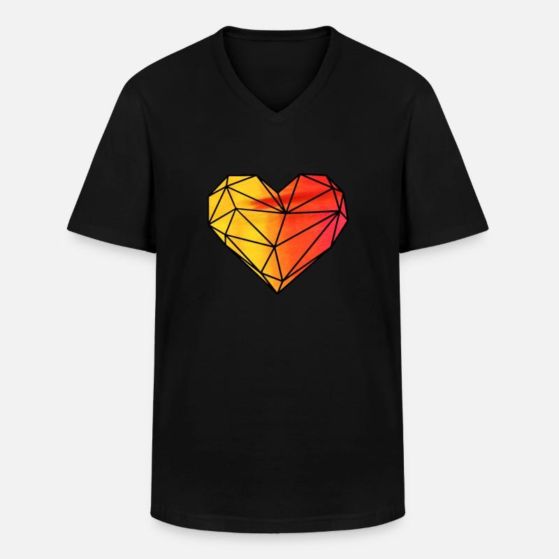Saint-Valentin Saint-Valentin - T-shirt col V Homme - noir