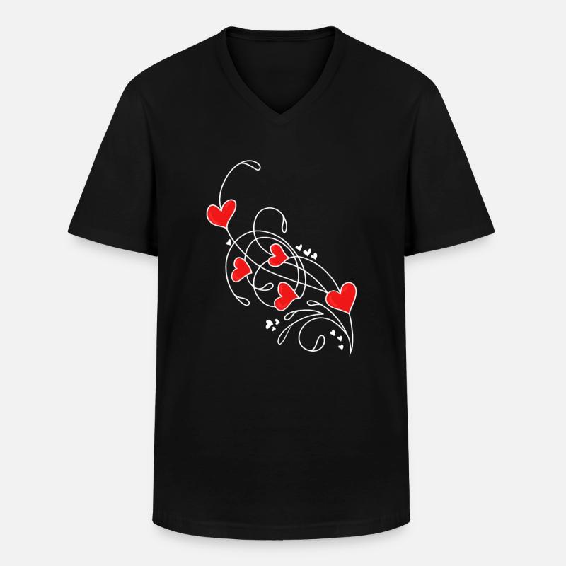Saint-Valentin Saint-Valentin - T-shirt col V Homme - noir