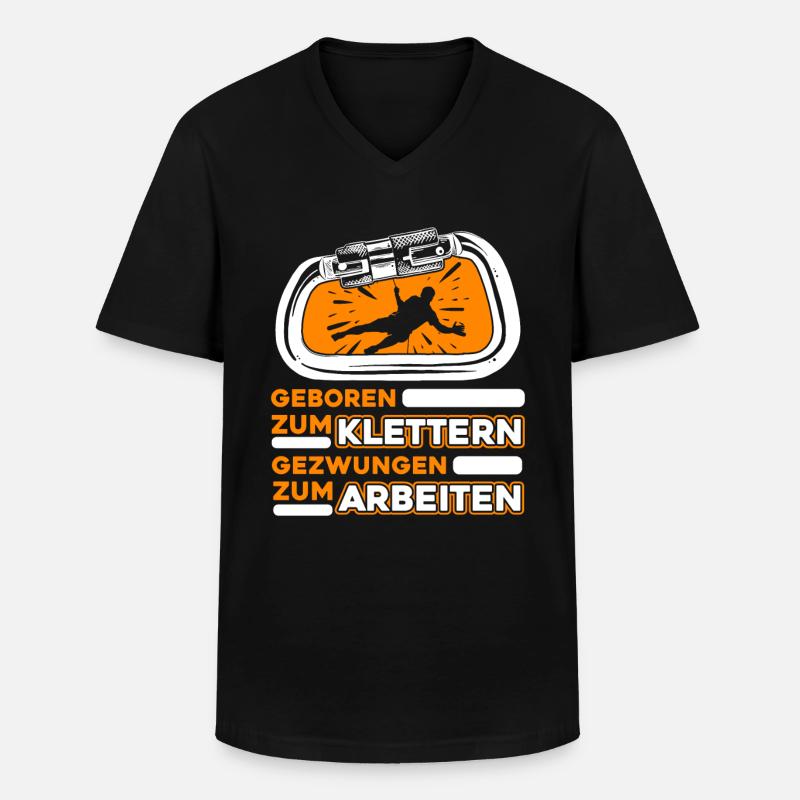 Klettern Bergsport Kletterer - Männer-T-Shirt mit V-Ausschnitt - Schwarz