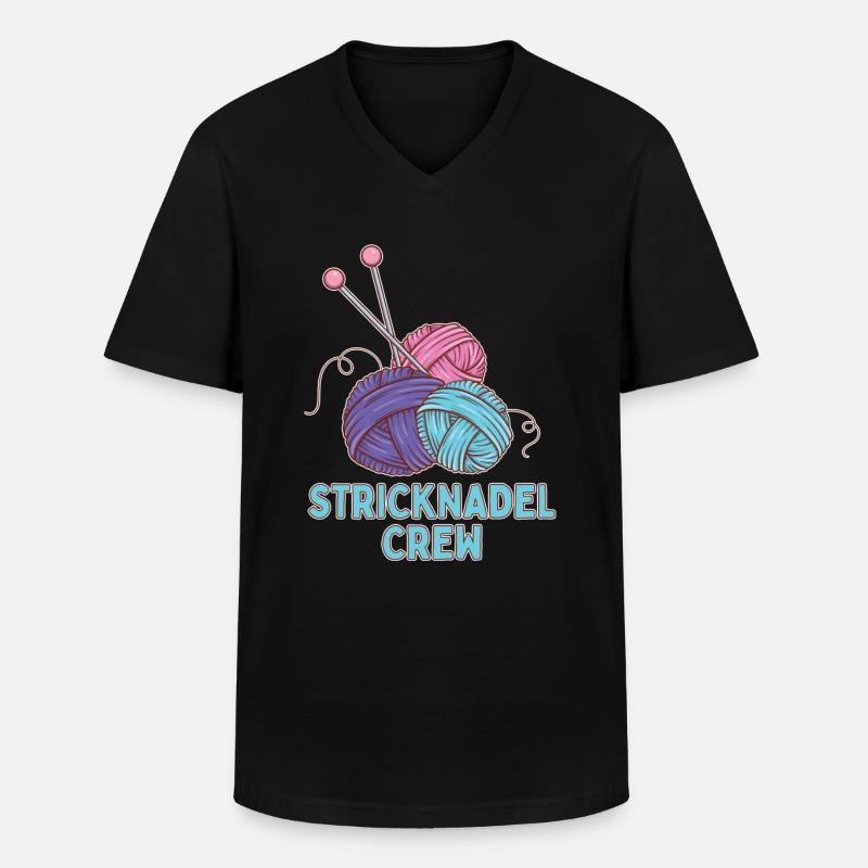 Stricken - Männer-T-Shirt mit V-Ausschnitt - Schwarz