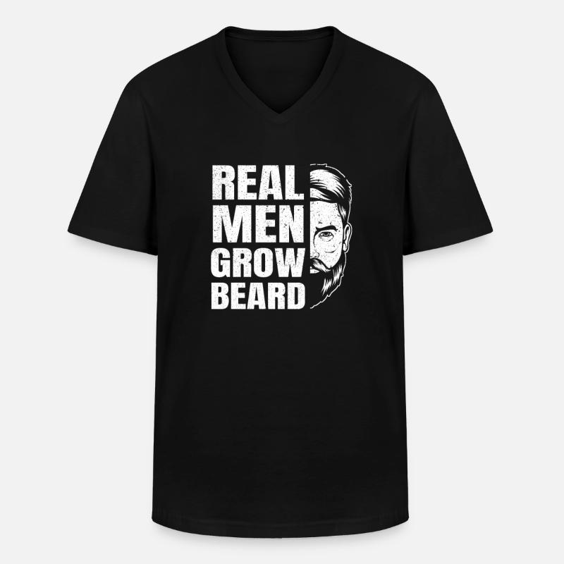 Vollbart Bart Bartträger Hipster Mann - Männer-T-Shirt mit V-Ausschnitt - Schwarz