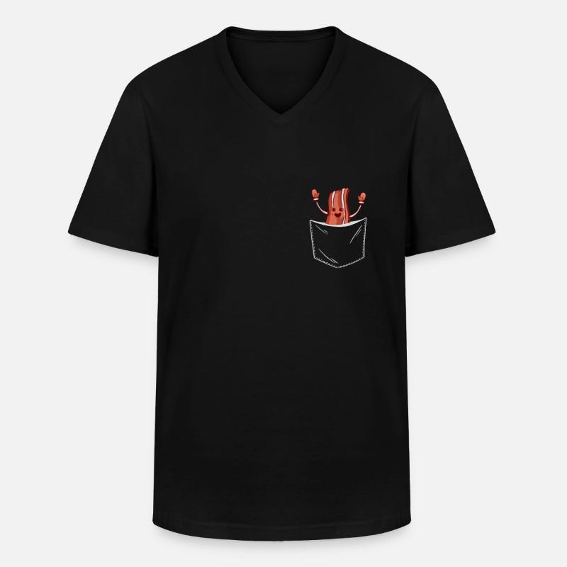 Bacon Bacon Breakfast - Men's V-Neck T-Shirt - black