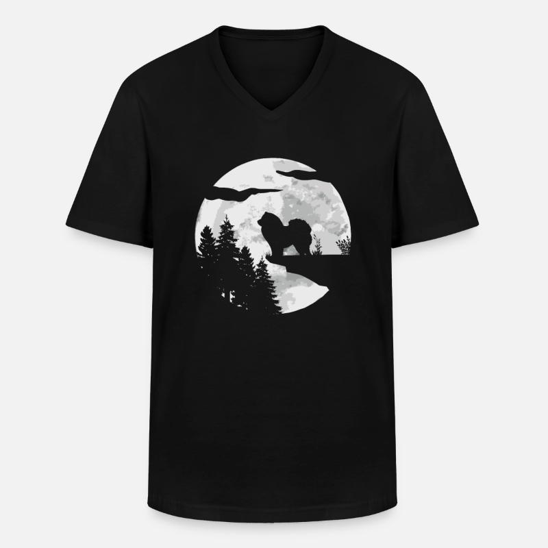 Chow Chow Hund - Männer-T-Shirt mit V-Ausschnitt - Schwarz
