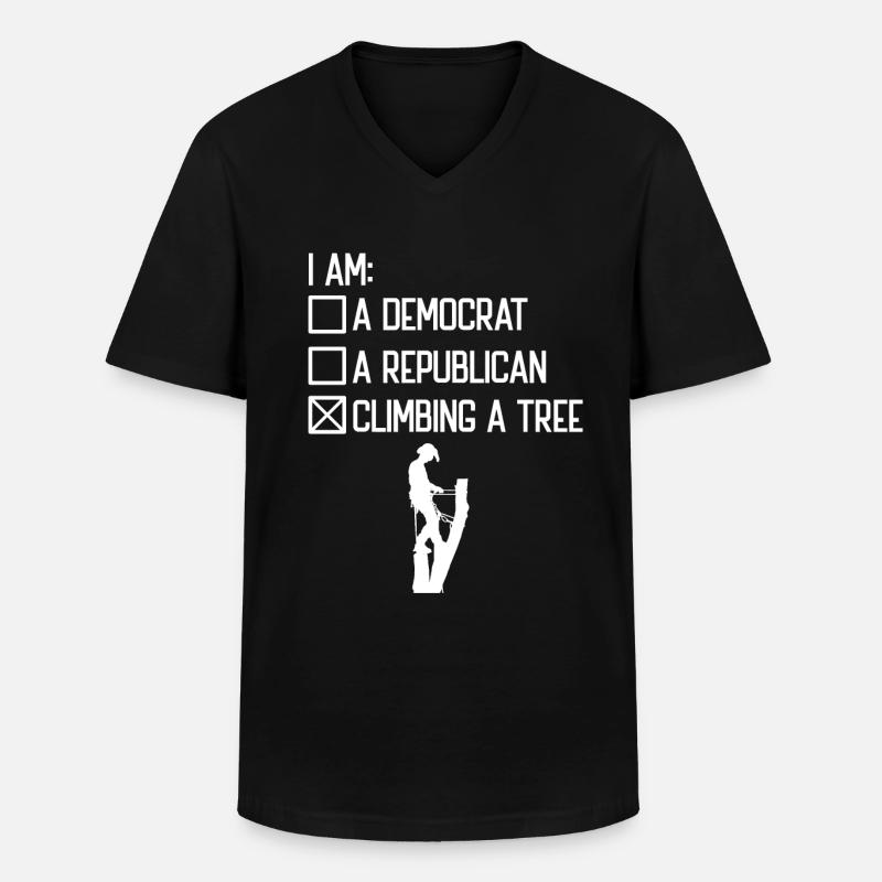 Baumklettern Baumpfleger Arborist Baumkletterer - Männer-T-Shirt mit V-Ausschnitt - Schwarz
