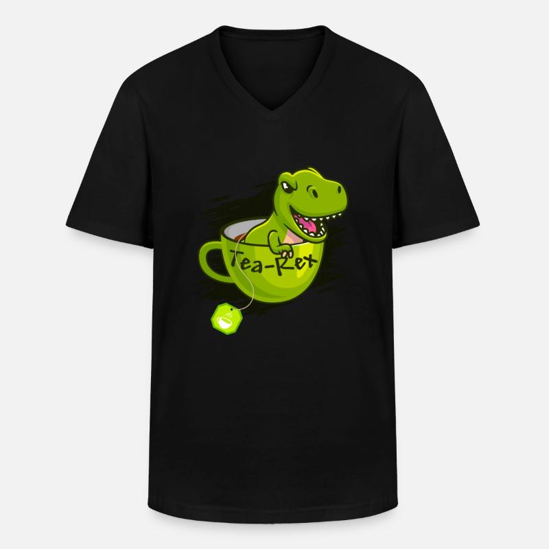 T-Rex Tee Rex Tea Rex - Men's V-Neck T-Shirt - black
