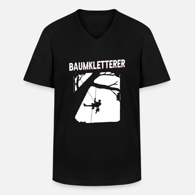 Baumklettern Baumpfleger Arborist Baumkletterer - Männer-T-Shirt mit V-Ausschnitt - Schwarz