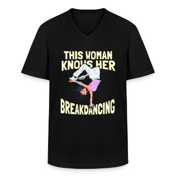 Breakdance Breakdancer Breakdancing - T-shirt col V Homme - noir - Devant - AI Model Male 178 dark (178cm)