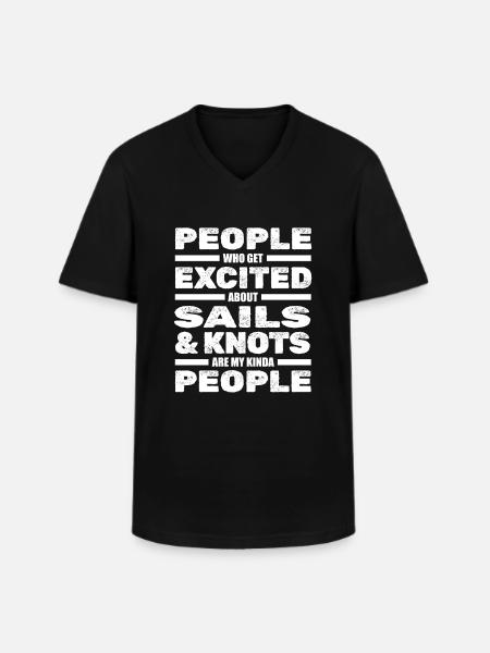 Sailing Sailboat Sailor - Men's V-Neck T-Shirt - black