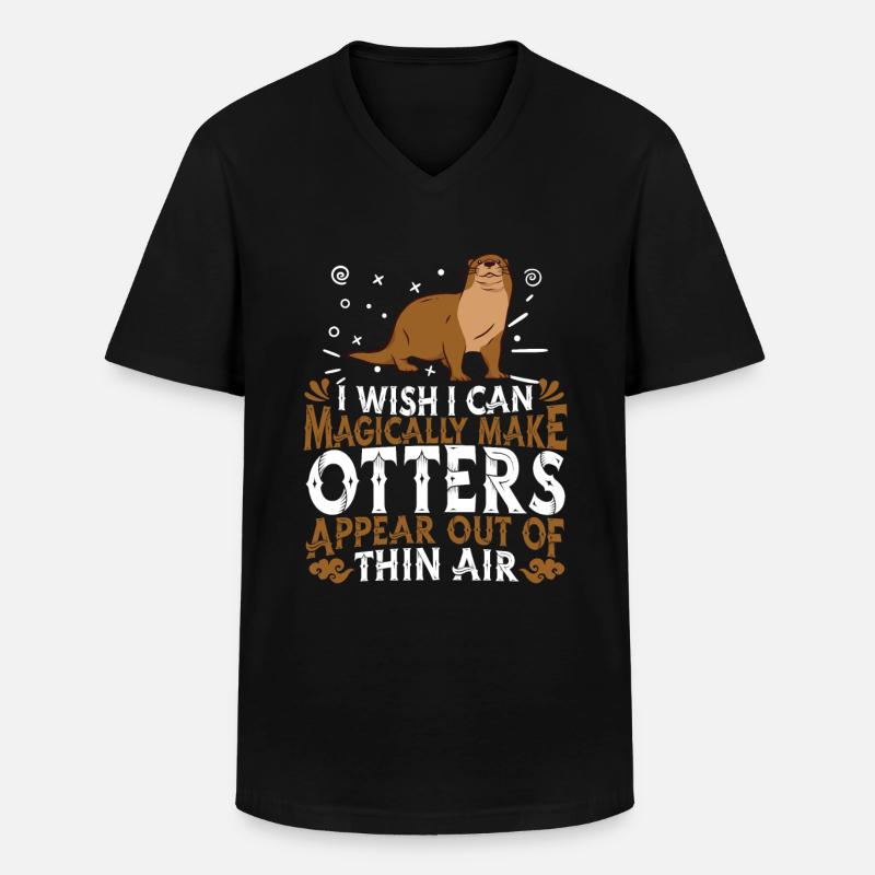 Otter - Männer-T-Shirt mit V-Ausschnitt - Schwarz