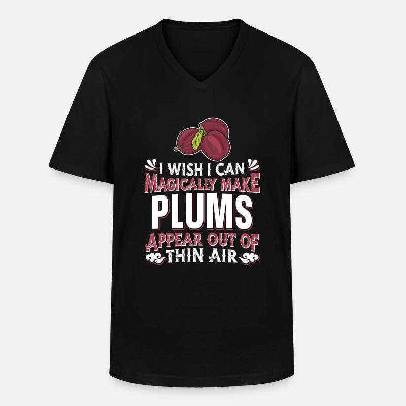 Pflaumen - Männer-T-Shirt mit V-Ausschnitt - Schwarz