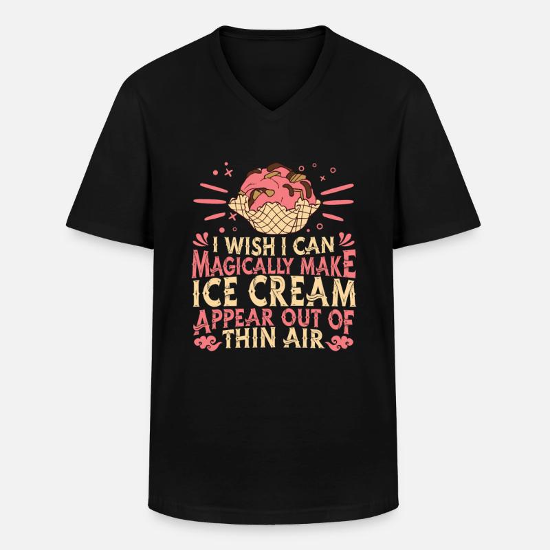 Eis Eiscreme - Männer-T-Shirt mit V-Ausschnitt - Schwarz