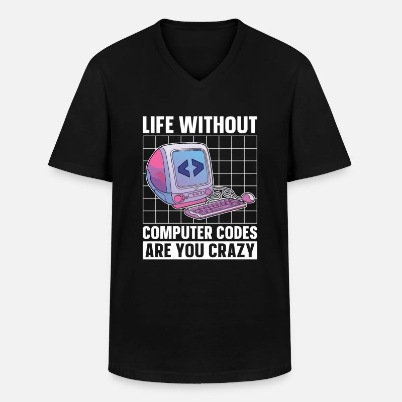 Programmer Coder Software Developer - Men's V-Neck T-Shirt - black