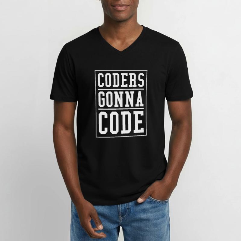 Programmeur Coder Développeur de logiciels T-shirt col V Homme