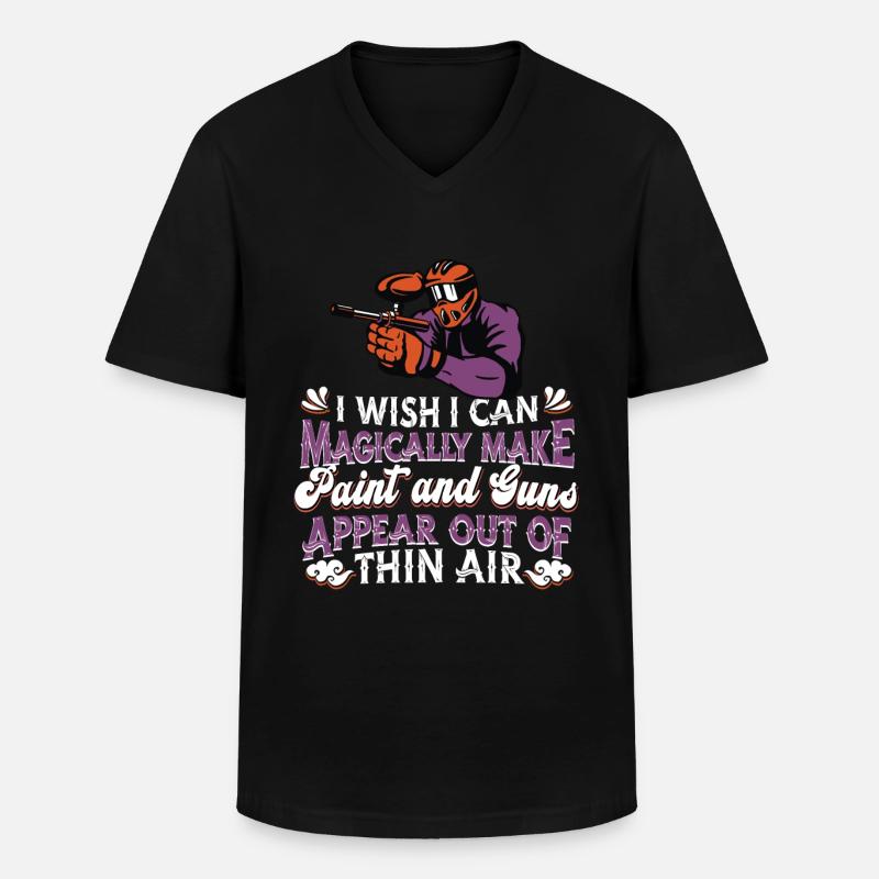 Paintball - Männer-T-Shirt mit V-Ausschnitt - Schwarz