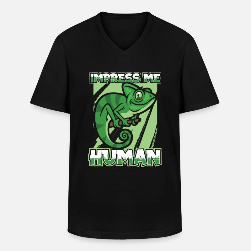Chameleon Chamäleon - Männer-T-Shirt mit V-Ausschnitt - Schwarz