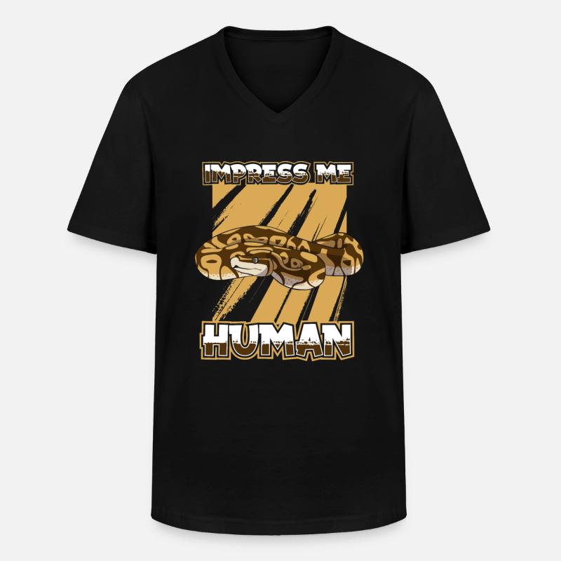 Boa Constrictor Schlange - Männer-T-Shirt mit V-Ausschnitt - Schwarz