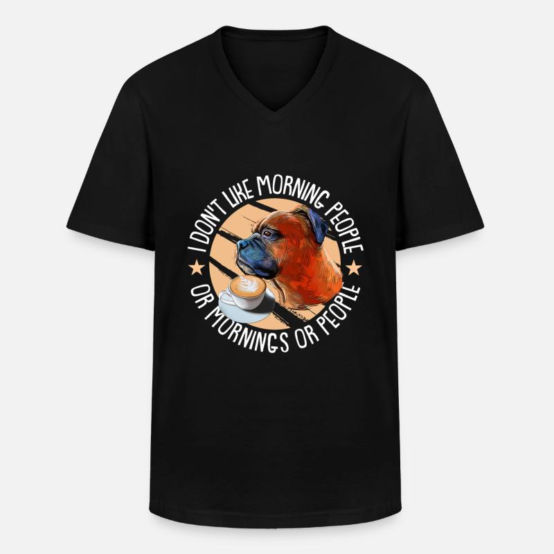 Boxer Hund - Männer-T-Shirt mit V-Ausschnitt - Schwarz