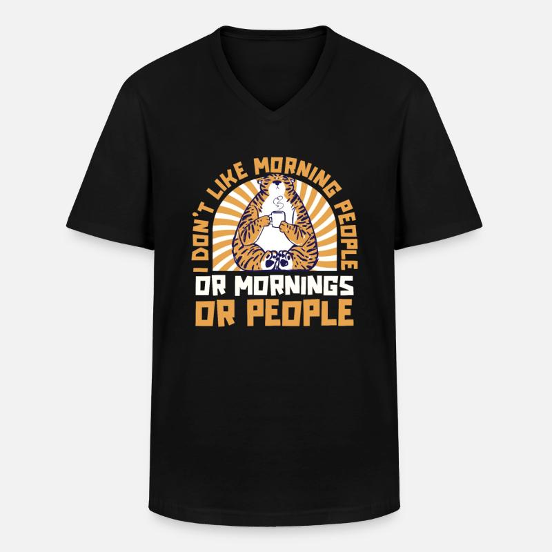 Tiger - Männer-T-Shirt mit V-Ausschnitt - Schwarz