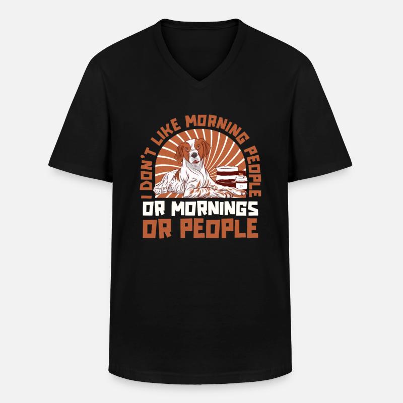 Brittany Spaniel Hund - Männer-T-Shirt mit V-Ausschnitt - Schwarz