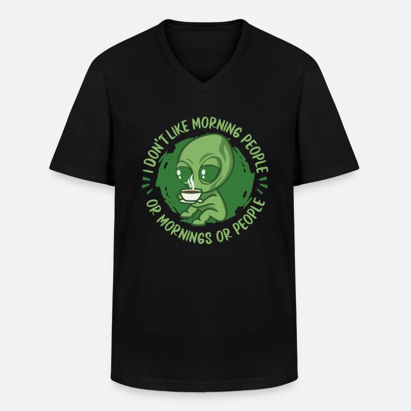 Alien Außerirdischer - Männer-T-Shirt mit V-Ausschnitt - Schwarz