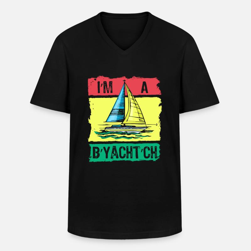 Seglen Segelboot Segler - Männer-T-Shirt mit V-Ausschnitt - Schwarz